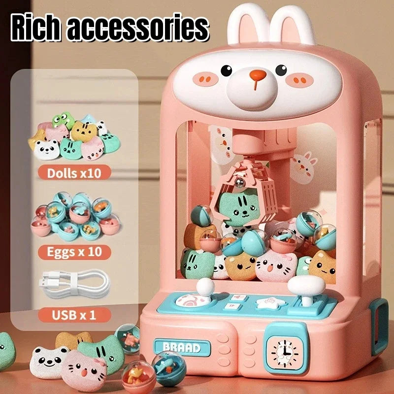 Cartoon Claw Machine Toy with Plush Prizes