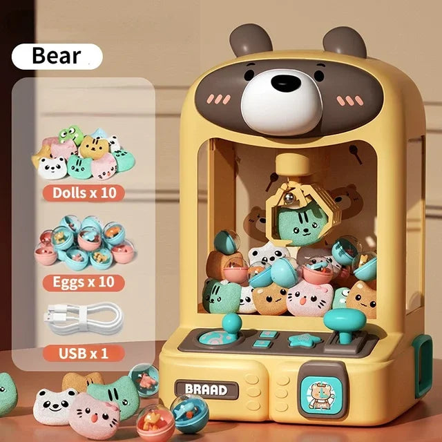 Cartoon Claw Machine Toy with Plush Prizes